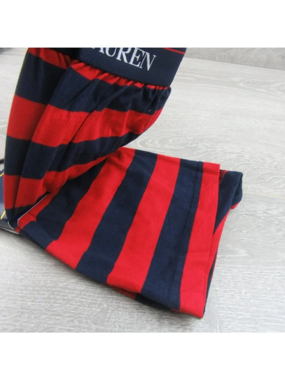 Polo Ralph Lauren Boxer Briefs Men's Size Medium Red Navy Striped NEW LBKBB1